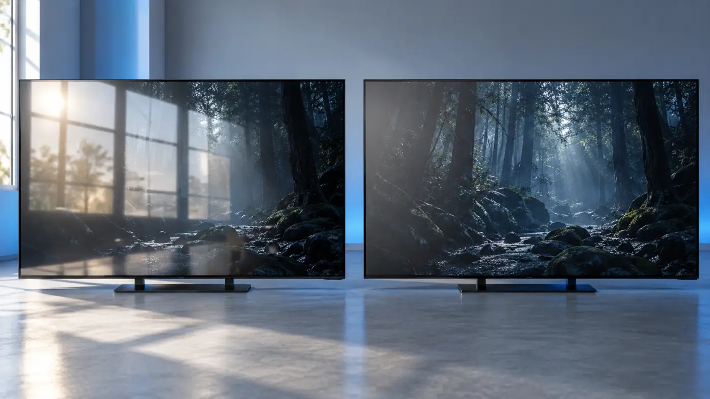 Matte vs Glossy TV Window Reflections Matte vs Glossy TV Window Reflections