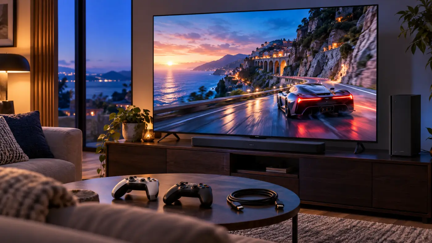 Gaming TV and Soundbar Setup Gaming TV and Soundbar Setup