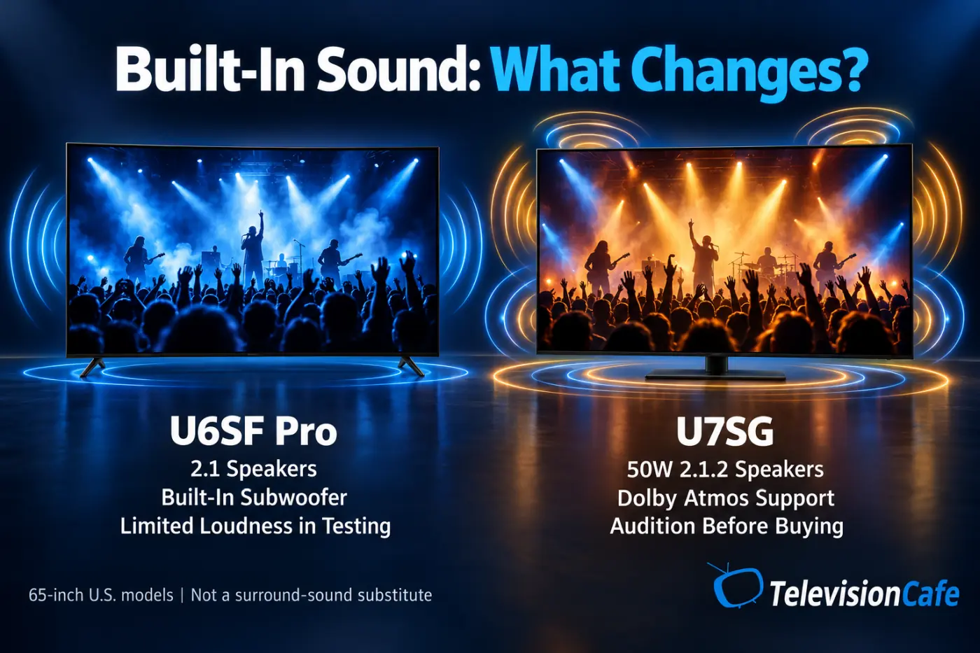Hisense U6SF Pro Vs U7SG Built In Sound Comparison Hisense U6SF Pro Vs U7SG Built In Sound Comparison