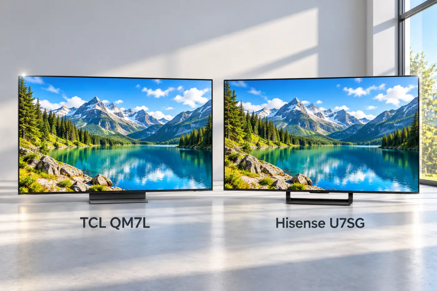 TCL QM7L Vs Hisense U7SG Daylight Viewing TCL QM7L Vs Hisense U7SG Daylight Viewing